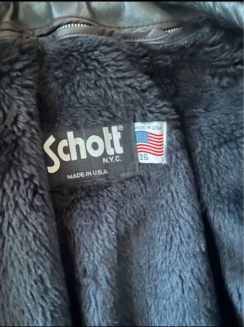 美品　革ジャン　ショット　schott シングル　ライダース　36