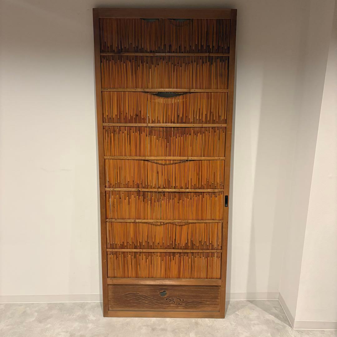 古い建具 1枚 簾戸 すど 葦戸よしど 夏障子 御簾戸 3/4