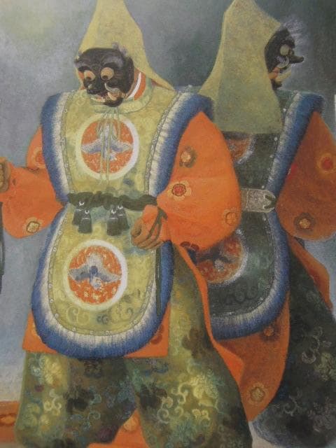 岡本明久、【納曽利】、希少な額装用画集より、新品額装付