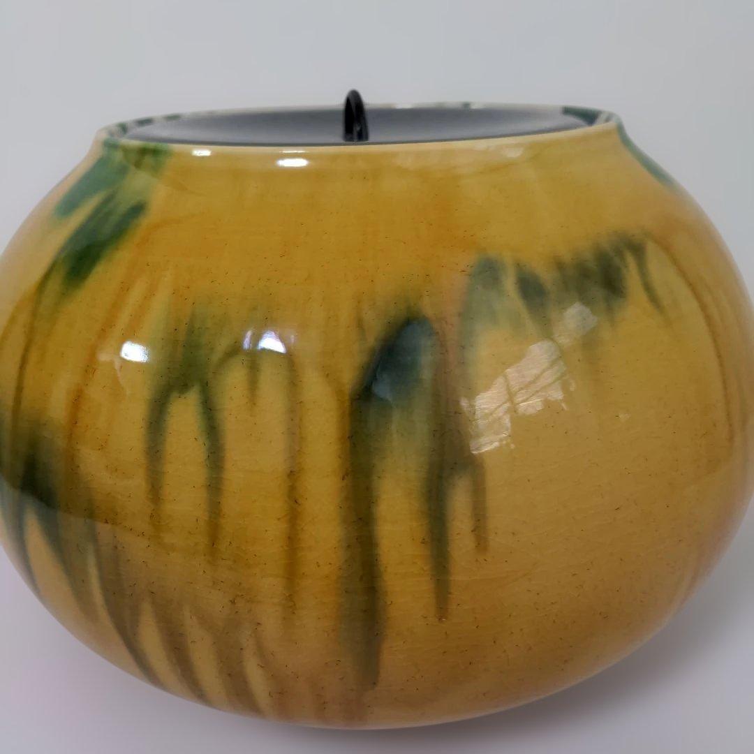 【超美品】五代 中村秋塘 作 九谷焼「三彩」 水差　茶道具