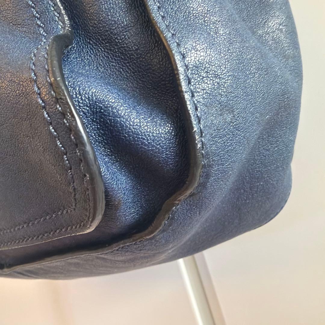 ブ*プ様 Chloéネイビー レザー ハンドバッグショルダーバッグ斜めがけ2ウェ