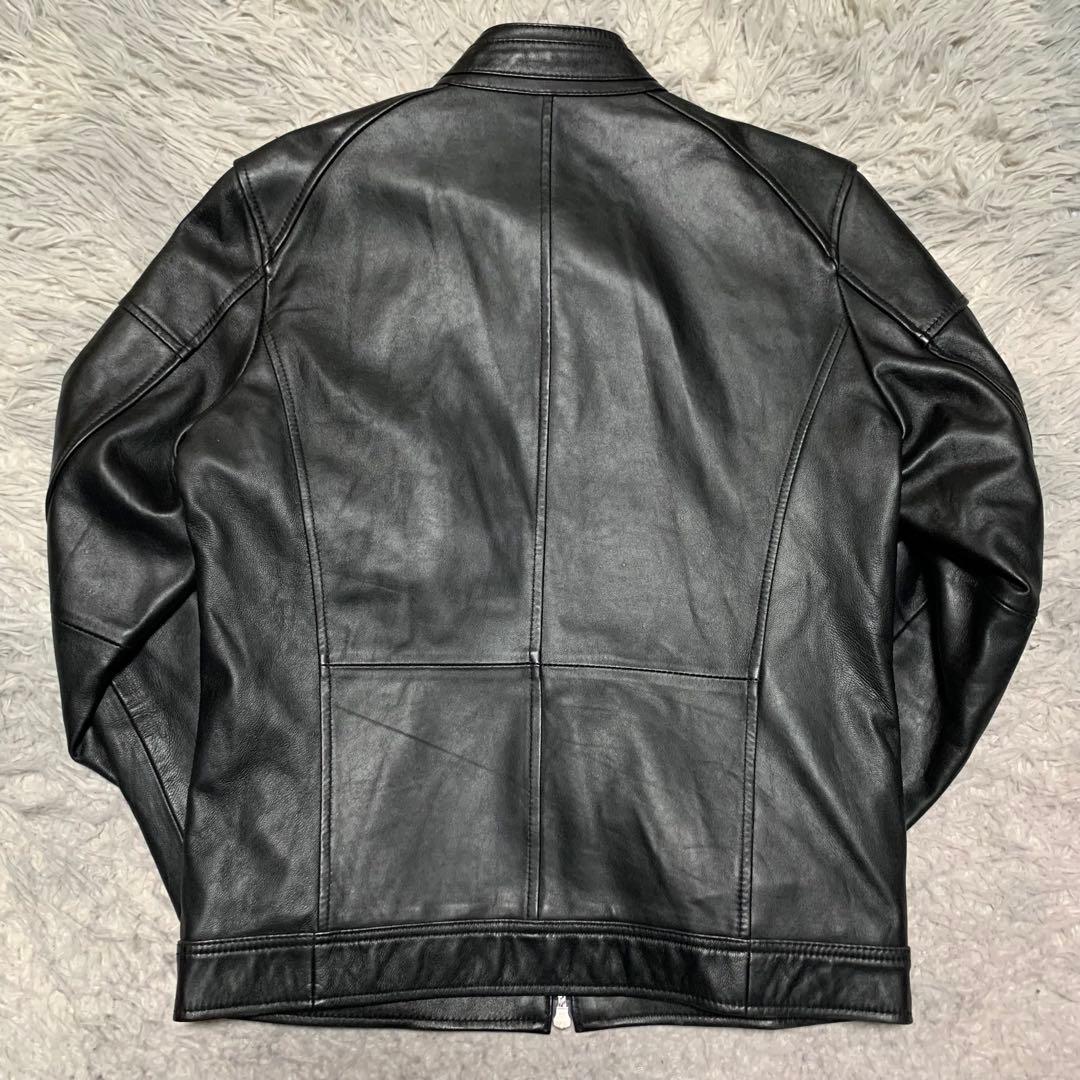 美品 Rattle Trap メンズビギ レザージャケット シングルライダース