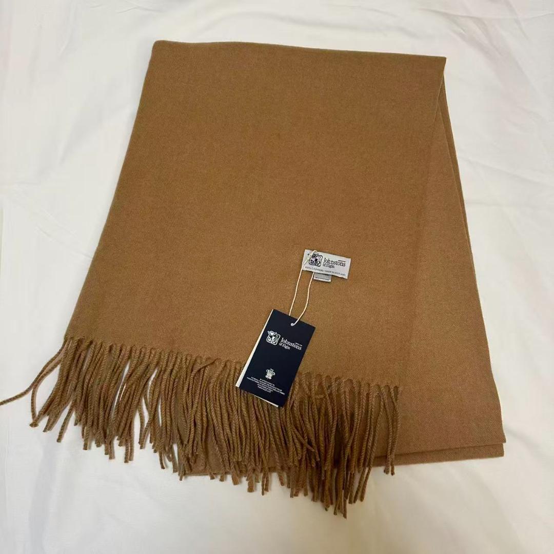 ジョンストンズ カシミア 大判ストール マフラー キャメル