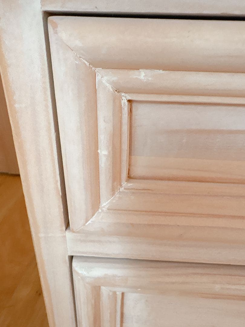 木製テレビ台 引き出し4つ ガラス扉付き　フレンチカントリー風　150センチ