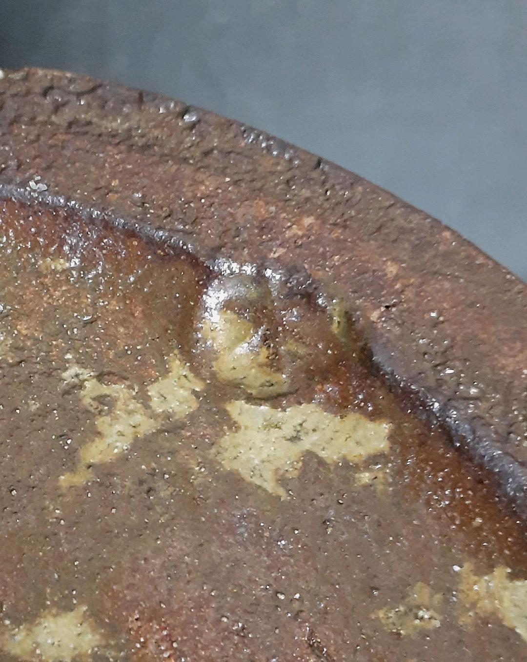 益子焼　名工　【木村一郎】作　灰釉　梅花図　壺　花入れ　花瓶　共箱