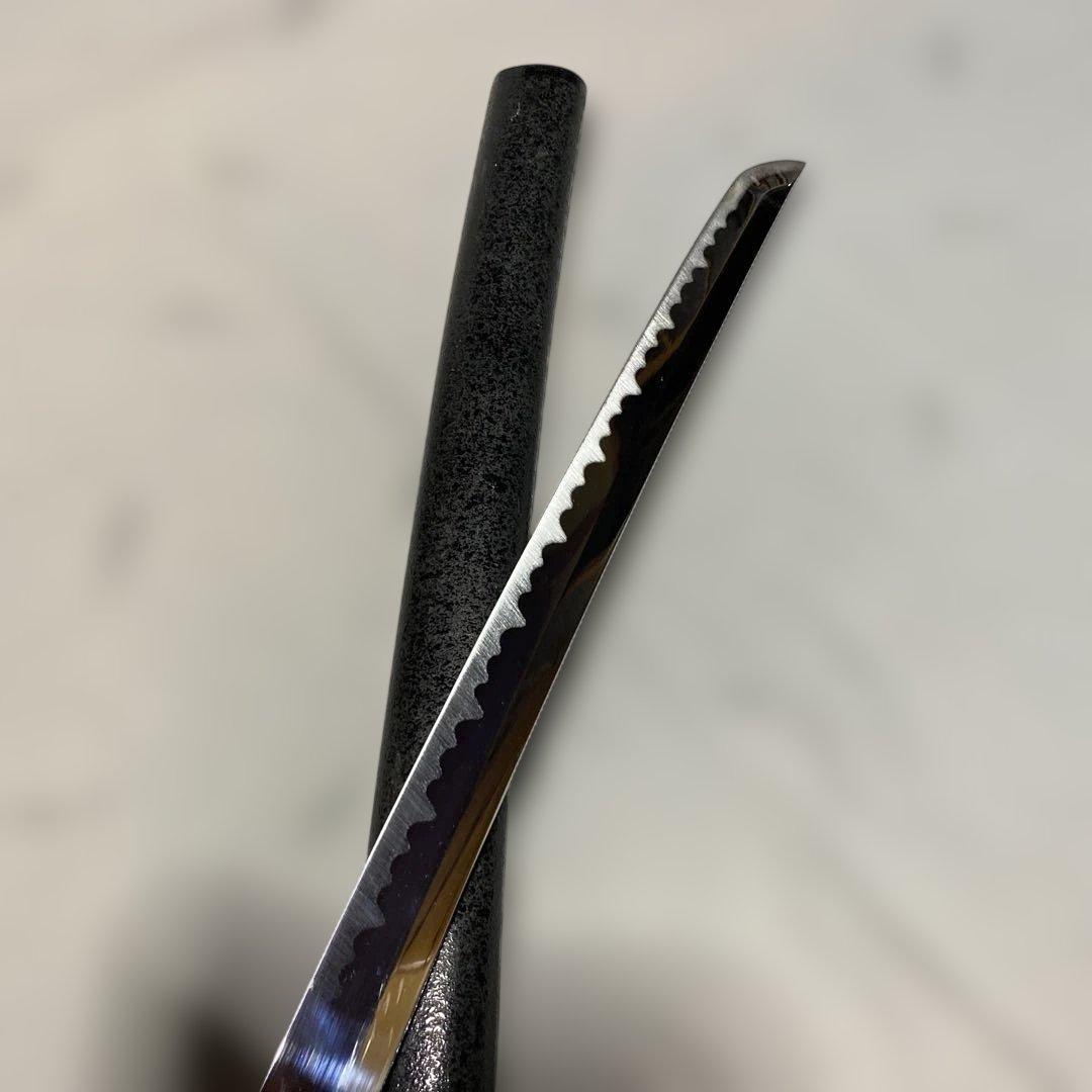 格安模造刀大刀 濃緑柄 波絵透し丸鍔 黒梨地鞘