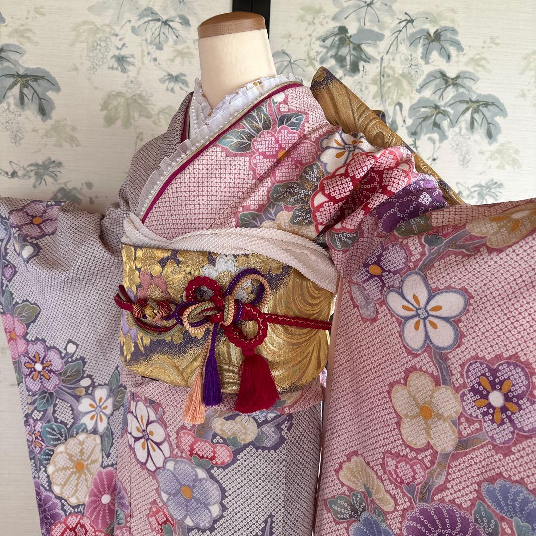 ふわっと華やか絞り模様♡振袖フルセット♡成人式前撮り結婚式