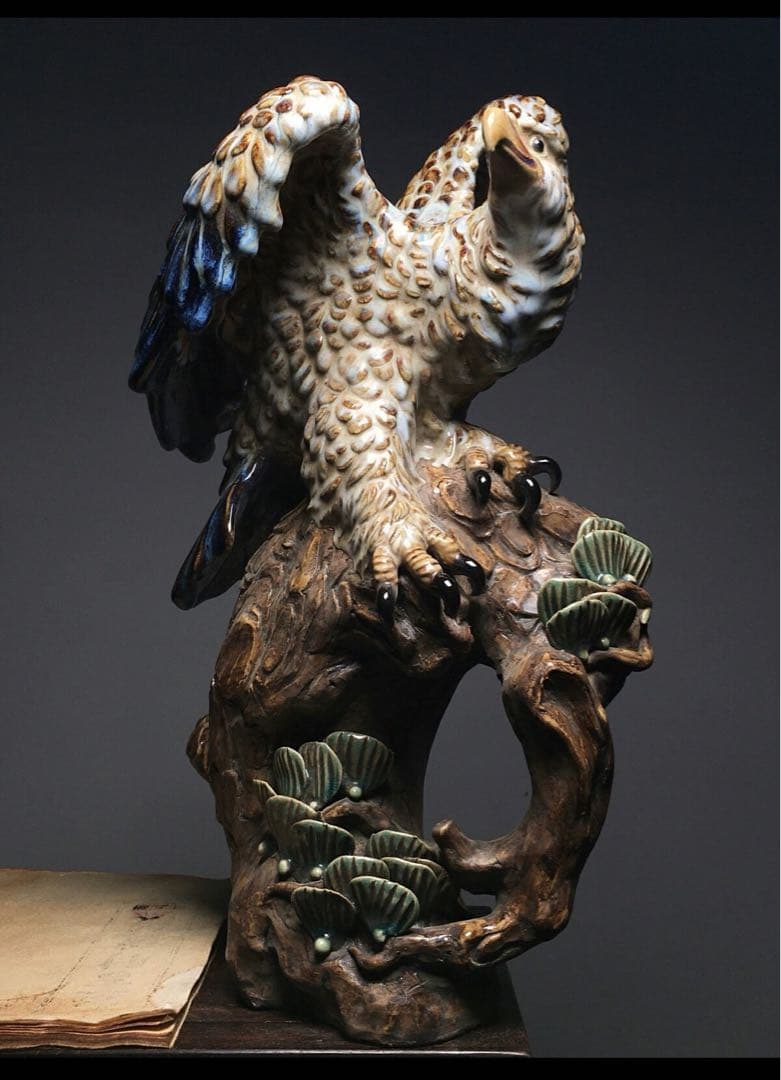 旧蔵　時代物　匠 最高峰　逸品　古陶器　鷹　インテリア　古美術　商売繁盛へ