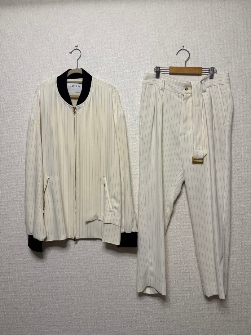 CULLNI 22SS ストライプ　MA-1 ブルゾン　スラックス　セットアップ