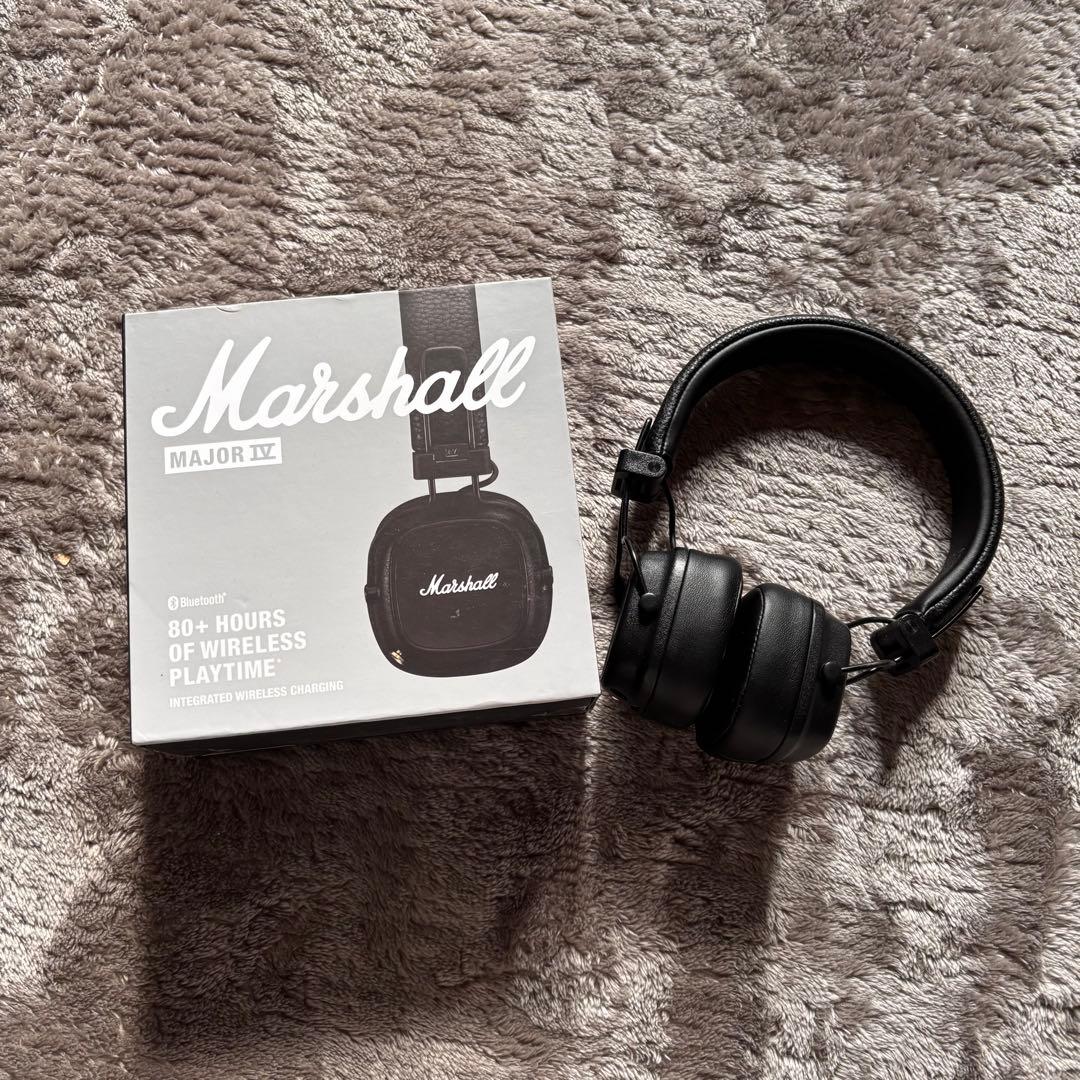 Marshall Major IV ワイヤレスヘッドホン 80時間再生 ケース付