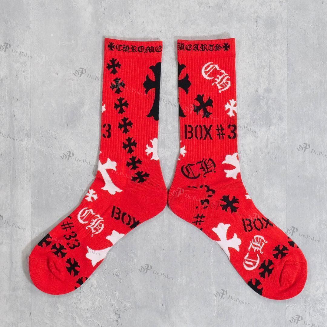 【新品】Chrome Hearts ステンシル ソックス 靴下 赤 S