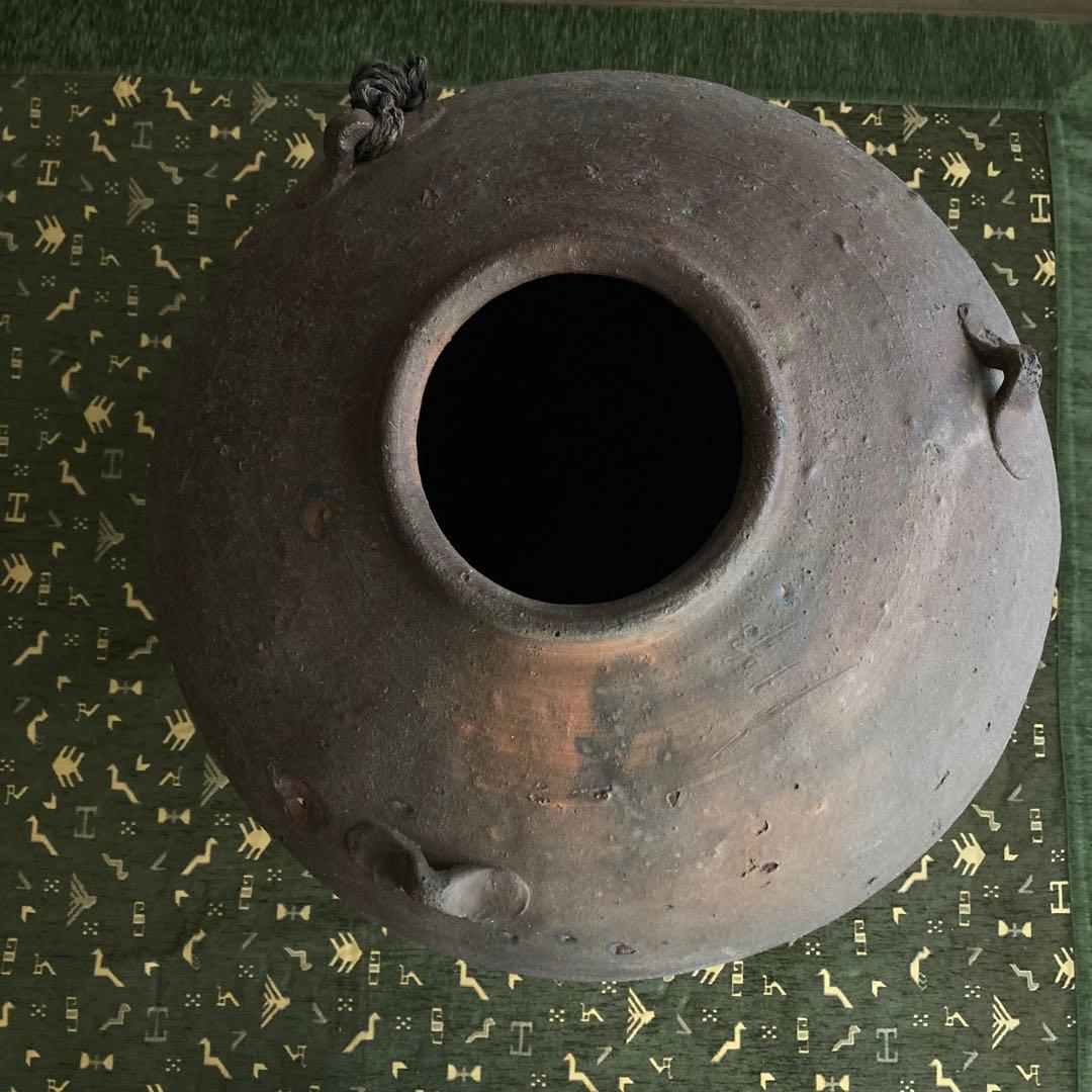 古備前　三耳大壺　陶器　室町時代