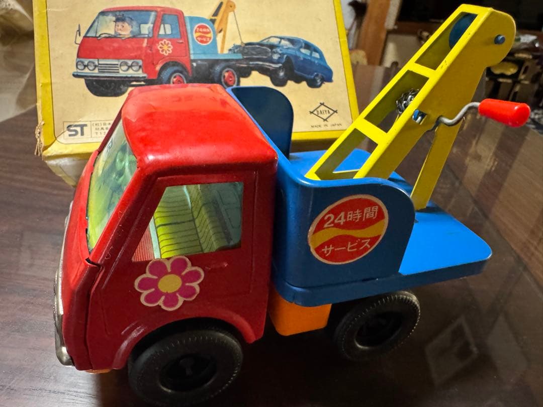 ブリキのおもちゃ　 幼稚園バス　コミックレッカー車 昭和レトロ