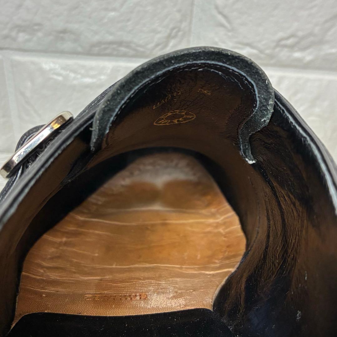 ユナイテッドアローズ 革靴 黒 UK7 シングルモンクストラップ フォーマル