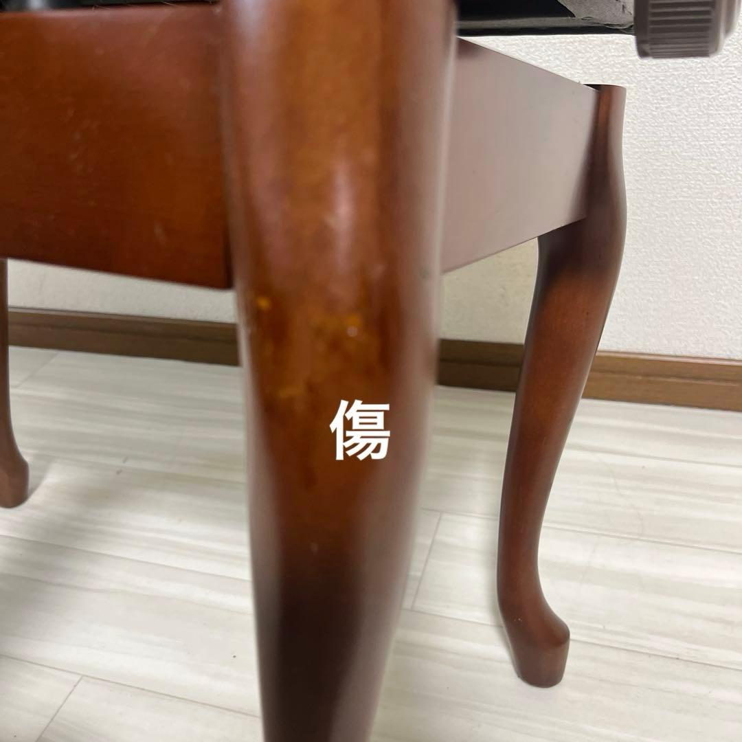 【中古良品】ピアノ高低自在椅子・木目猫脚（送料込）