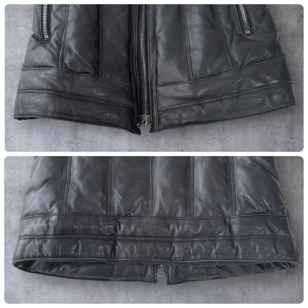 【専用出品】SHELLAC レザーダウンジャケット 羊革 ファー取外可 48