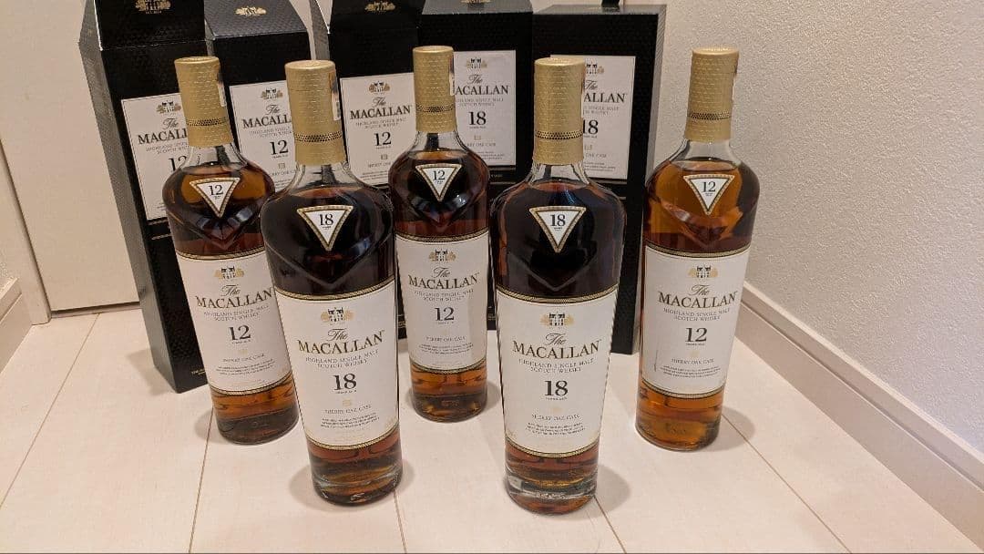 マッカラン 全部 シェリー 12年 3本、18年 2本のセット