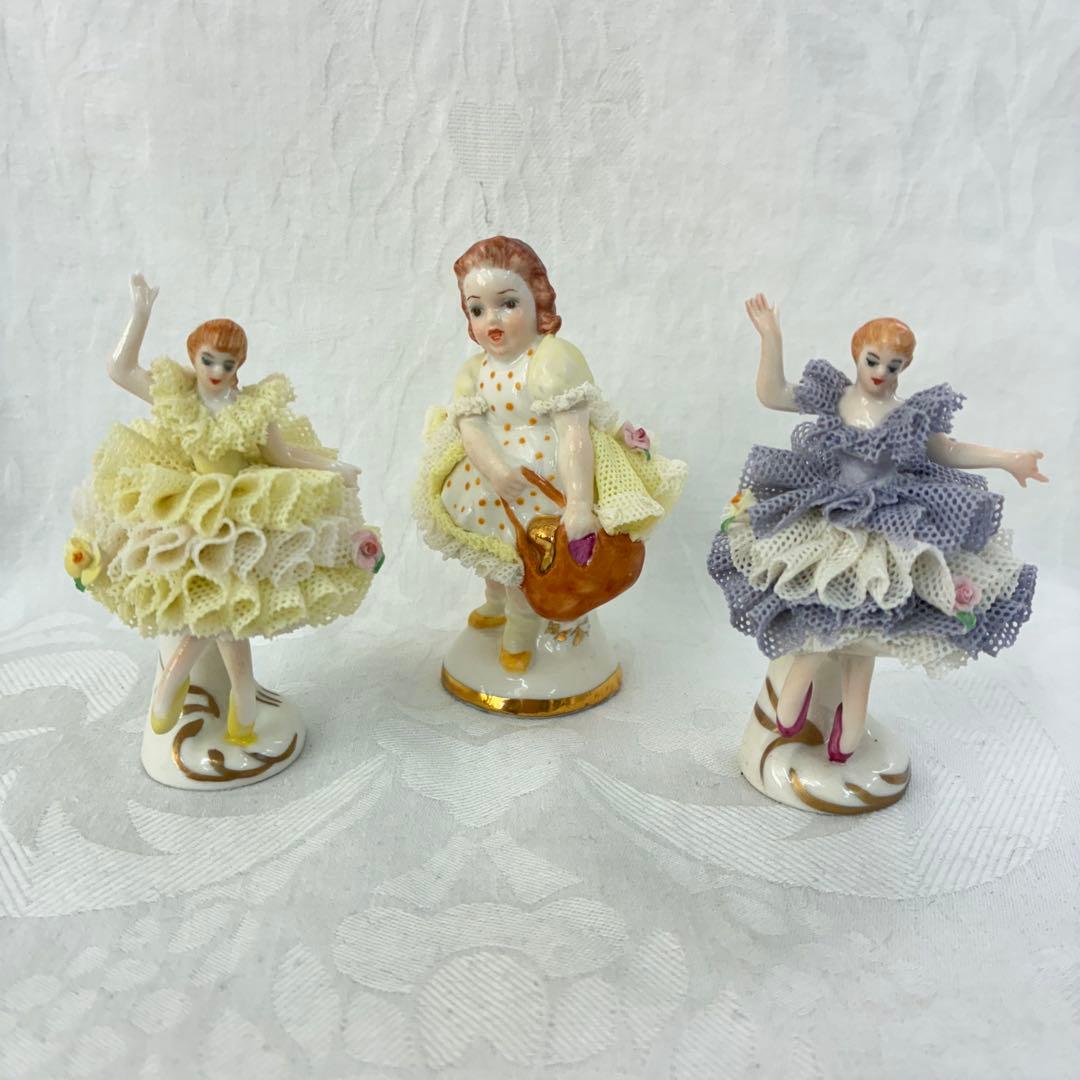 アイリッシュドレスデン レース陶器人形 \"Regina\"\"LLna\"3体セット②