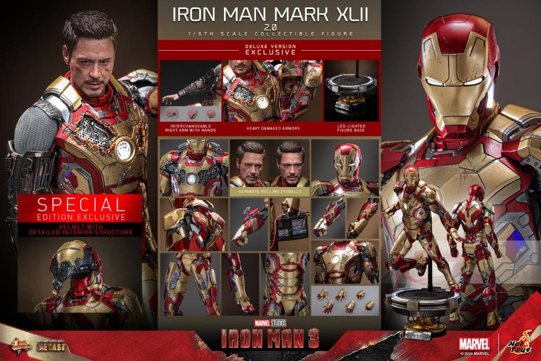 ホットトイズ 1/6 アイアンマン3 マーク42 DX版 MMS759D66B