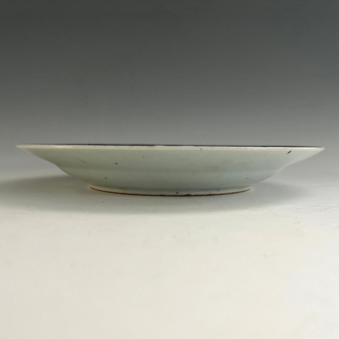 唐物 青花楼閣山水人物紋盤 清朝期 中国美術 古玩 SN624