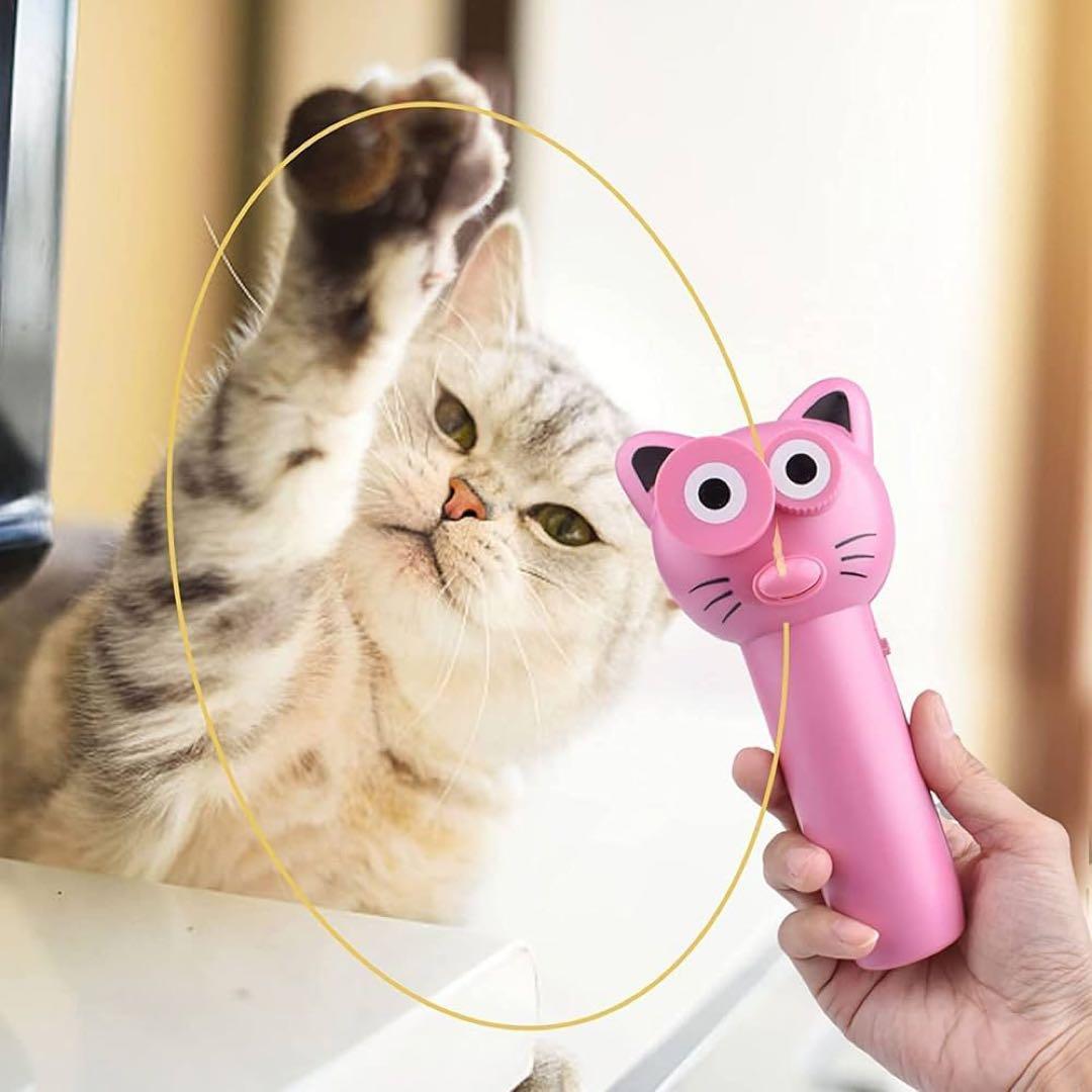 ロープランチャー 減圧おもちゃ 電動 猫のおもちゃ ピンク