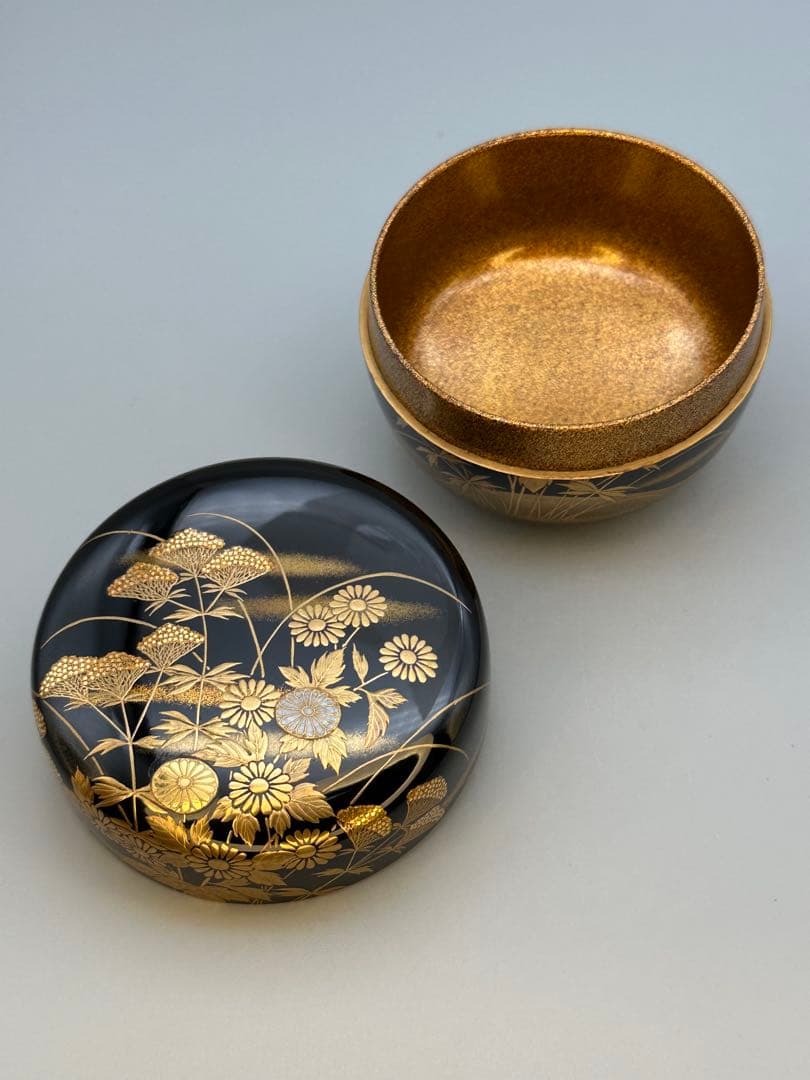 茶道具　棗　清瀬一光　秋草蒔絵平棗