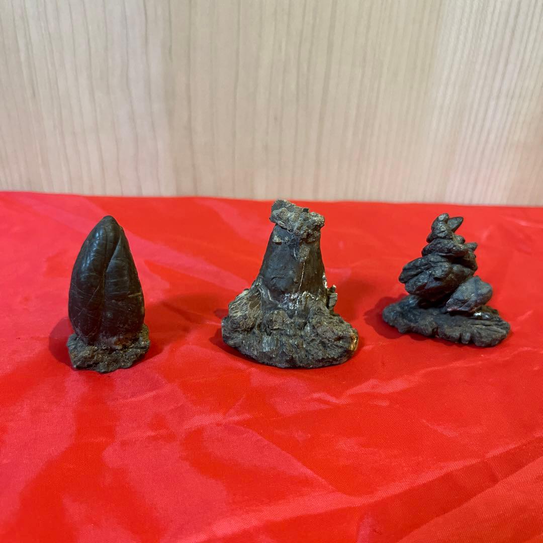 【和歌山古谷石3点セット】自然石 盆石　鑑賞石　置物　天然石