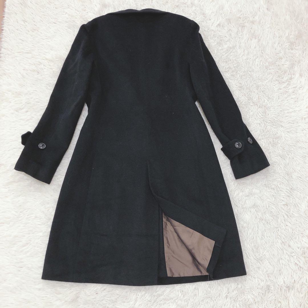 【極美品】ユナイテッドアローズ アンゴラ混 ロングコート ブラック サイズ40