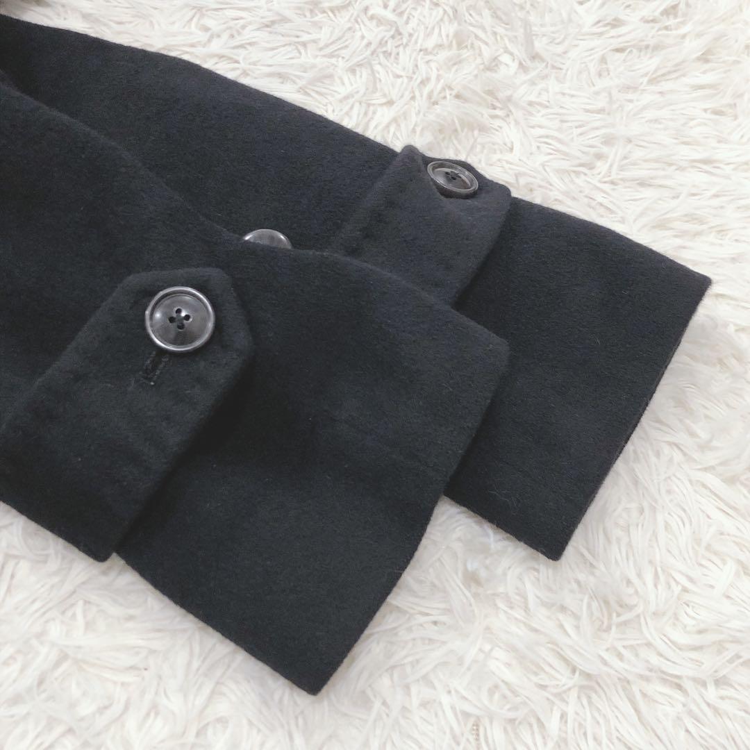 【極美品】ユナイテッドアローズ アンゴラ混 ロングコート ブラック サイズ40