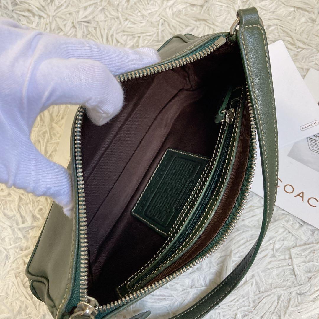 極美品 vintage coach old accessory porch 緑