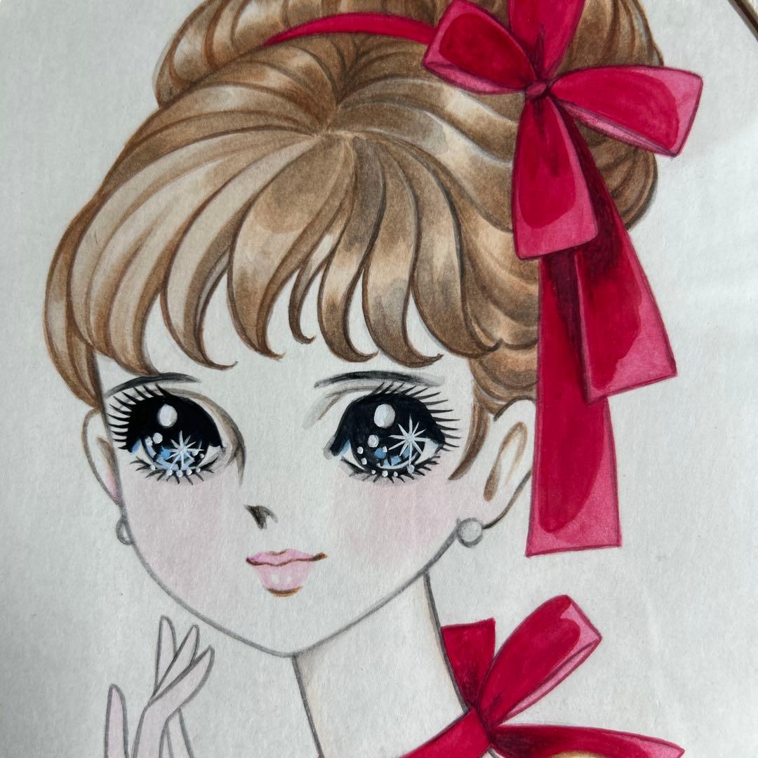 絵画　イラスト　少女　木内千鶴子