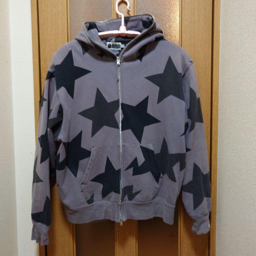 A Bathing Ape 星柄ジップアップパーカー L