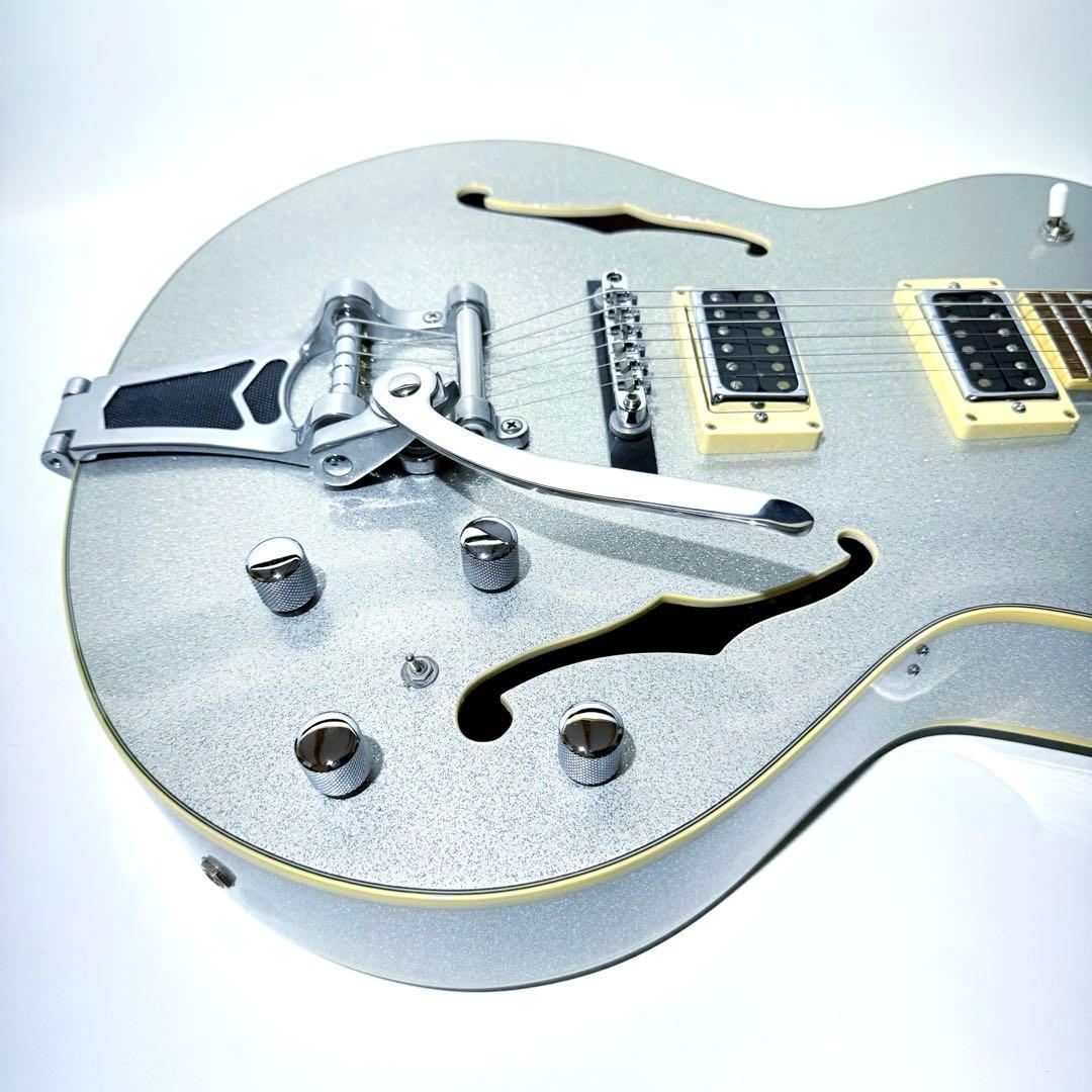 【極美品】Aria FA80-SP シルバースパークル フルアコ エレキギター