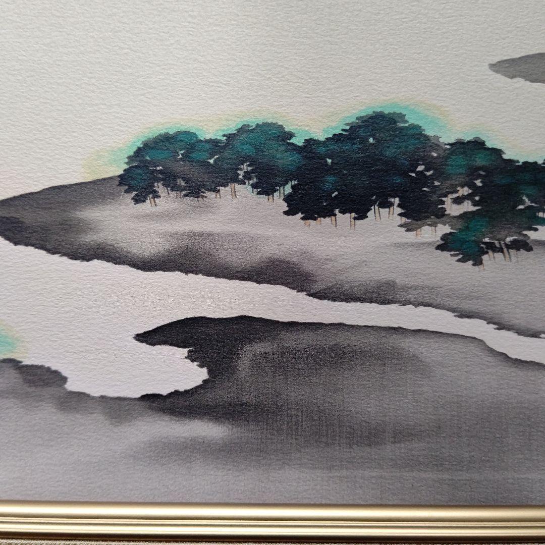 「三保の富士」横山大観  リトグラフ(石版画)  日本画