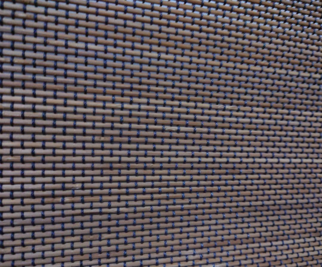 #和風衝立#間仕切り　燻し竹　変わり織り暖簾使用　和風１枚式衝立