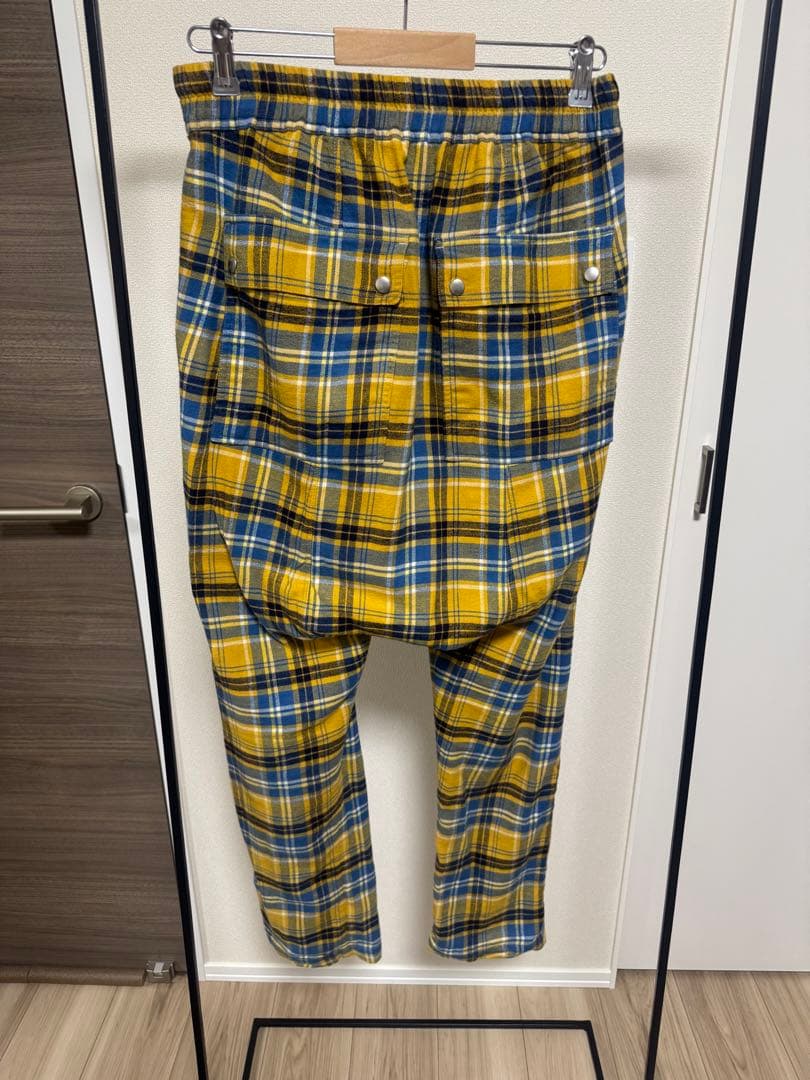 リックオウエンス 21SS RU21S6392-CP チェック柄サルエルイージー