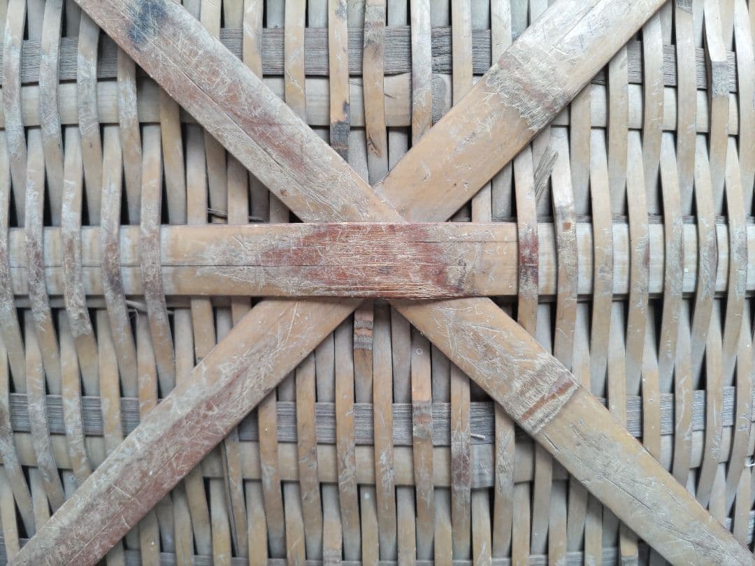 昭和レトロ　特大　丸型　竹ザル　竹かご　竹細工