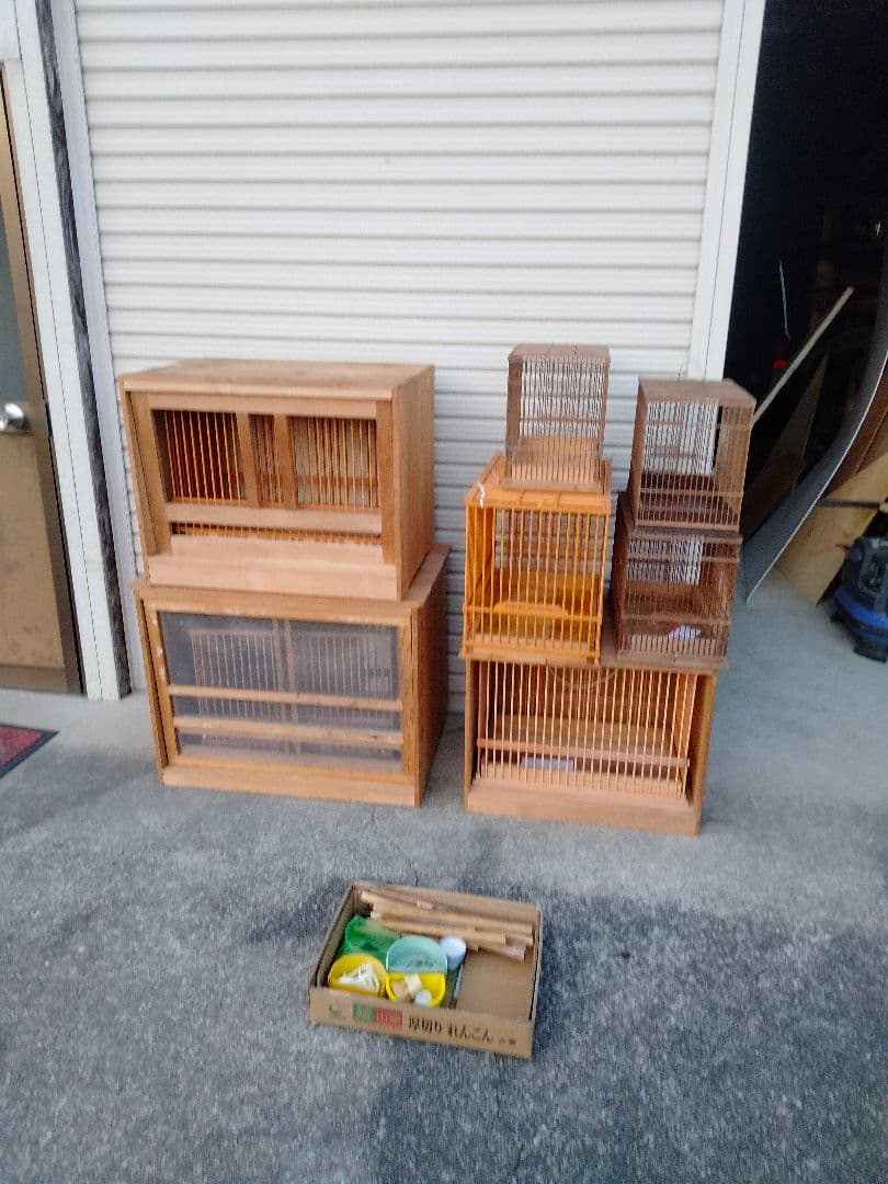 引き取り限定　メジロかごセット 大中小 付属品付き