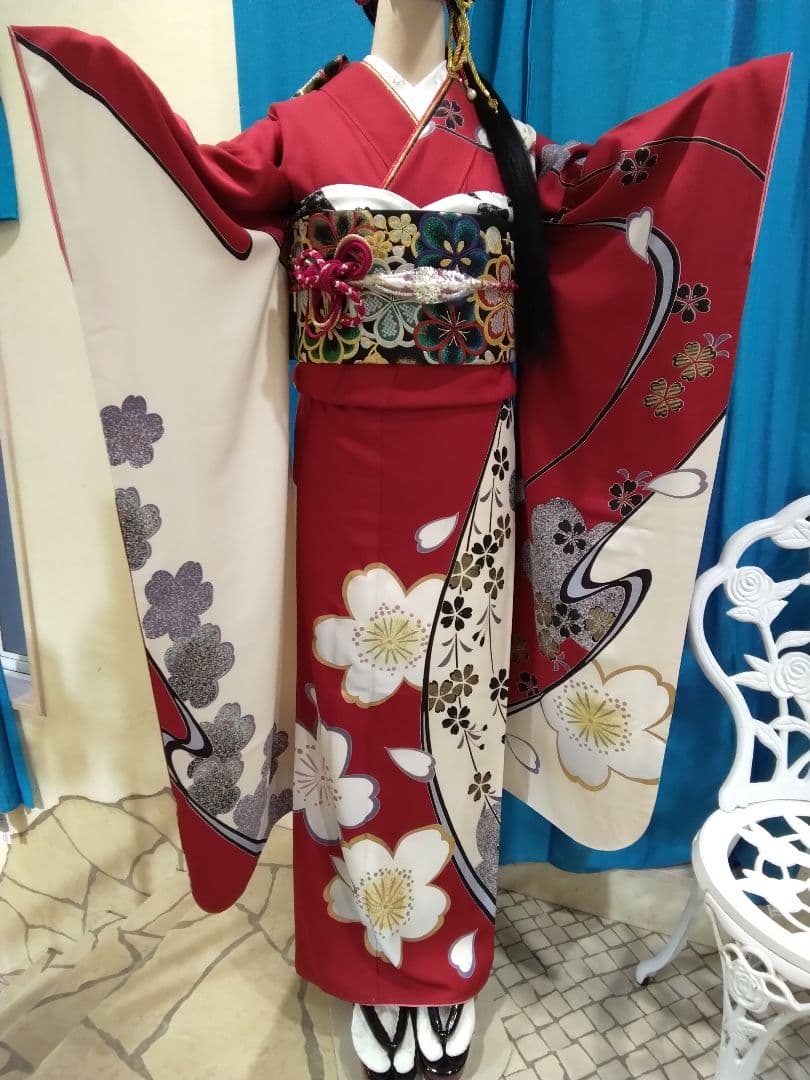 【専用】振袖フルセット、正絹振袖、半襟重ね衿、帯揚げ帯締め、西陣袋帯、長襦袢、H