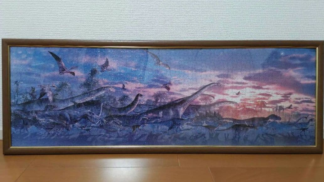 1518ピースパズル　完成品　恐竜　時を越えて　34cm×102cm　服部雅人