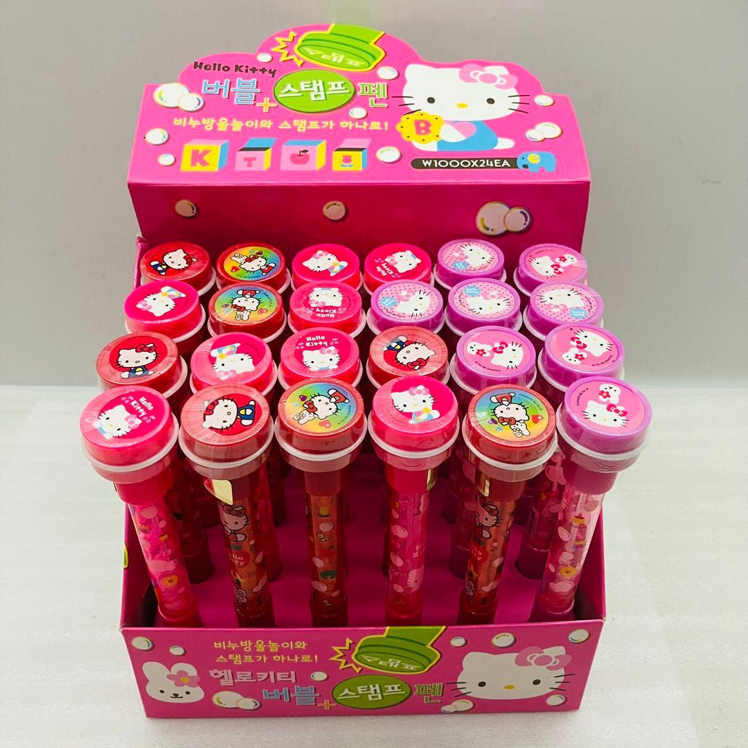 【韓国製】ハローキティ バブルスタンプペン 24本ディスプレイ付き 2008年製