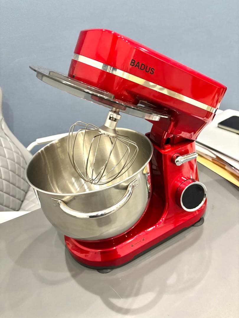 BADUS レッド ミキサー ステンレスボウル付き