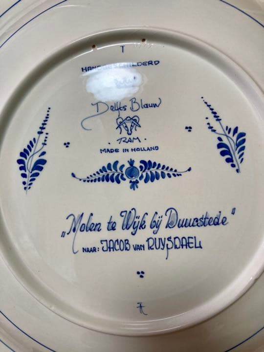 オランダ　アンティーク　41㎝　置物　デルフト 飾り皿　絵皿　delft