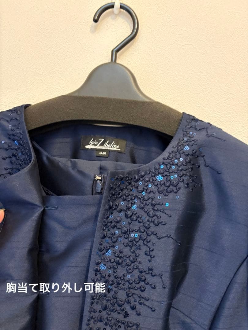 【美品】マザーズドレス　フォーマル　IGIN /イギンジブリーヌ　コサージュ付き