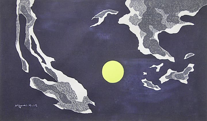 斎藤清 【月雲（3)】1980年 木版画