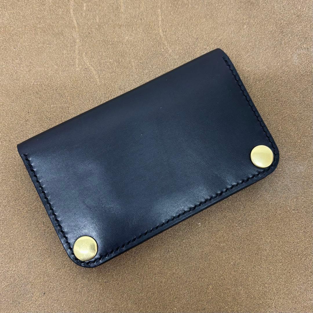 【サンプル特価品】　トラッカーウォレット　ミドル　黒　姫路レザー