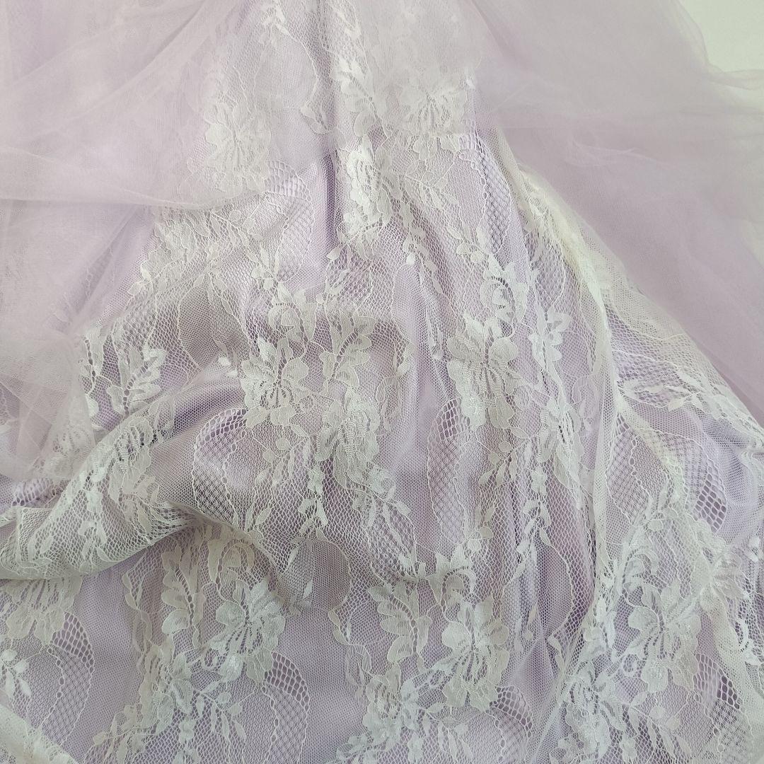 IRMA イルマ 刺繍 ビーズ ビジュー レースアップ ロングドレス 紫 9号