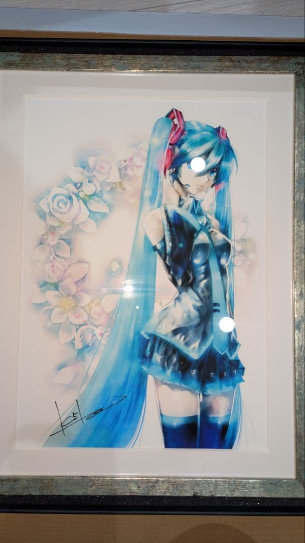 初音ミク　Happyくじ懸賞　直筆サイン　複製原画