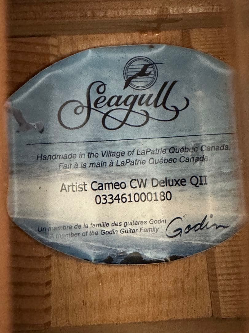 【美品】Seagull Artist Cameo CW Deluxe QⅡ