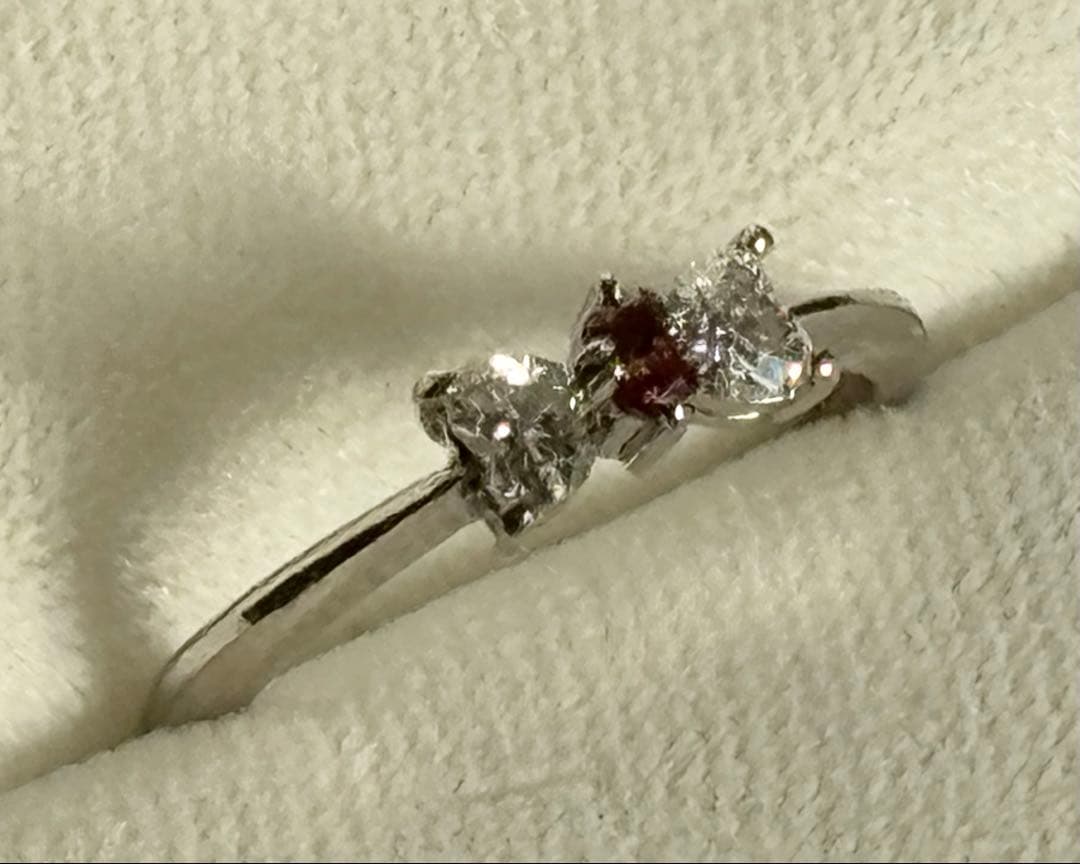 あきらジュエリー　明宝石　天然ピンクダイヤ　ハート　リング　ソーティング